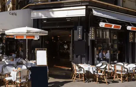 Gastronomie Infrarot Heizstrahler bei Wind und Wetter