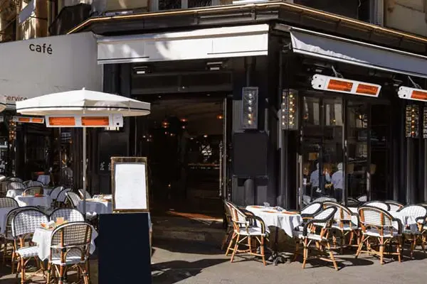 Gastronomie Infrarot Heizstrahler bei Wind und Wetter