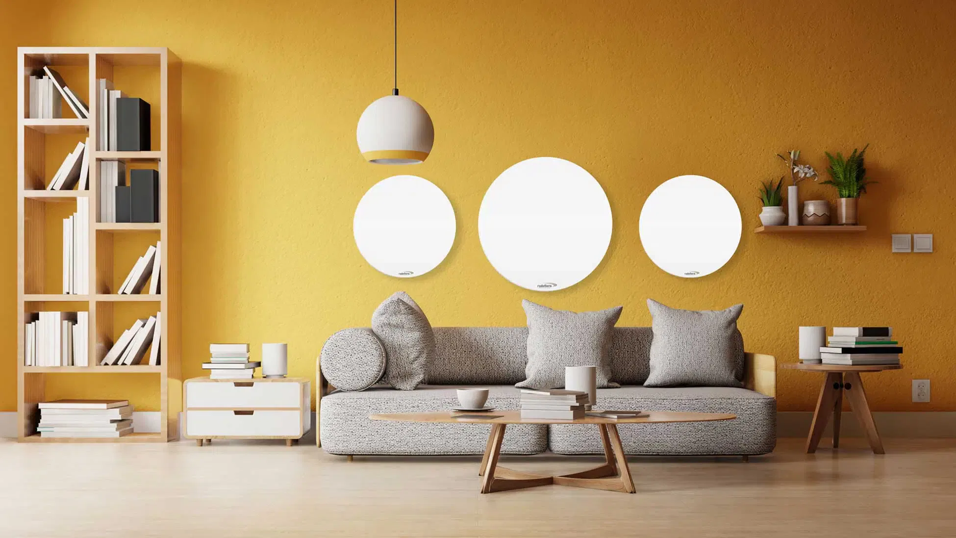 Infrarotheizung RAABoTherm in rund als Wandheizung / hmSlide