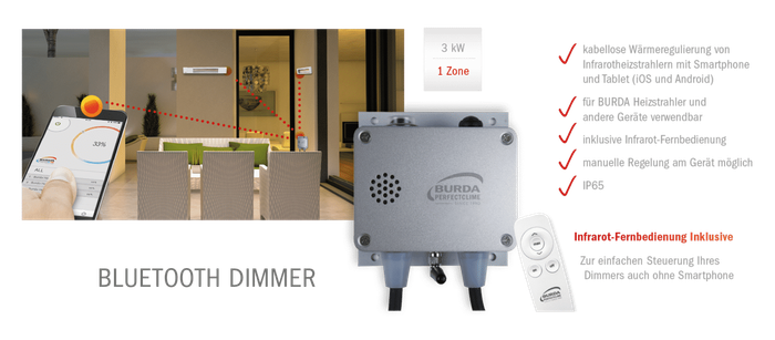 Universal Dimmer für Infrarot Heizstrahler + APP & Fernbedienung + 3 kW