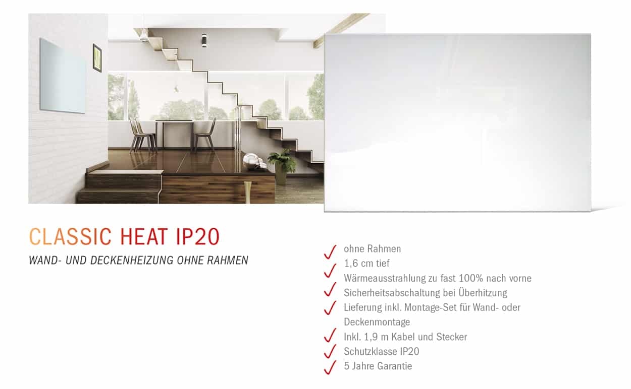 Flächenheizung / Infrarot-Deckenheizung & Wandheizung