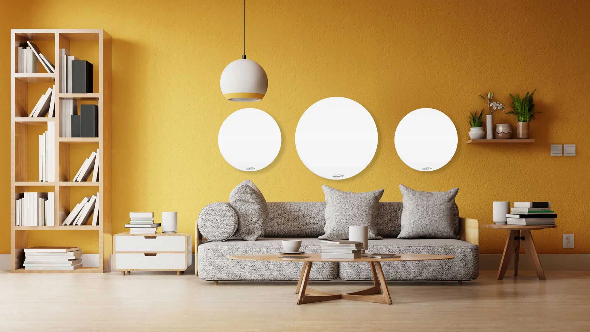 Infrarotheizung RAABoTherm in rund als Wandheizung / hmSlide