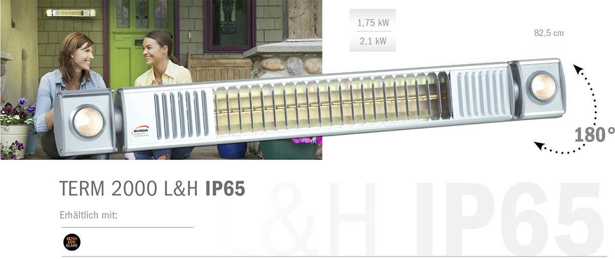 Heizstrahler mit Beleuchtung BURDA TERM 2000 IP65 Light & Heat