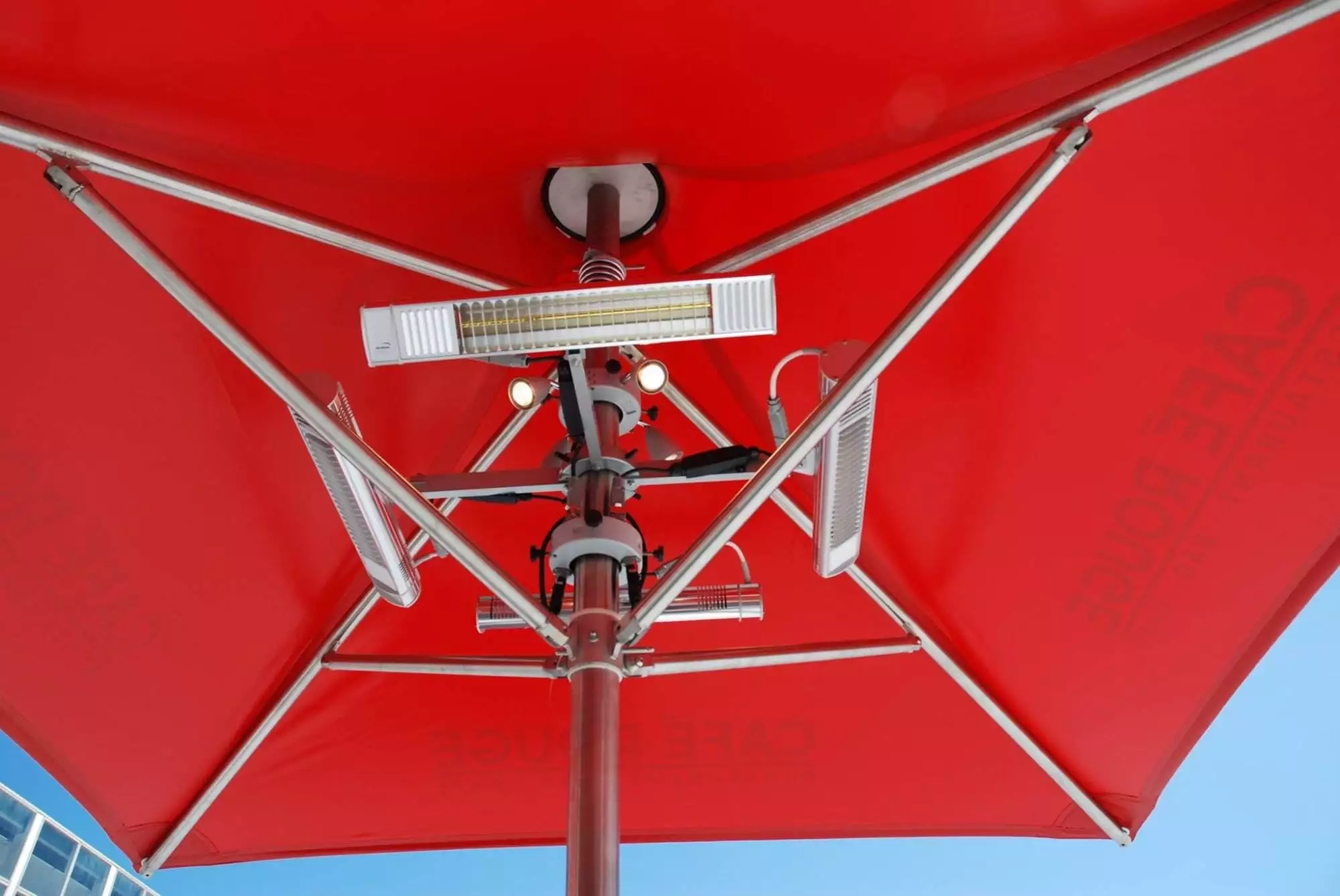 Markisen Heizstrahler: Heizstrahler für den Sonnenschirm. Heizstrahler für das Partyzelt