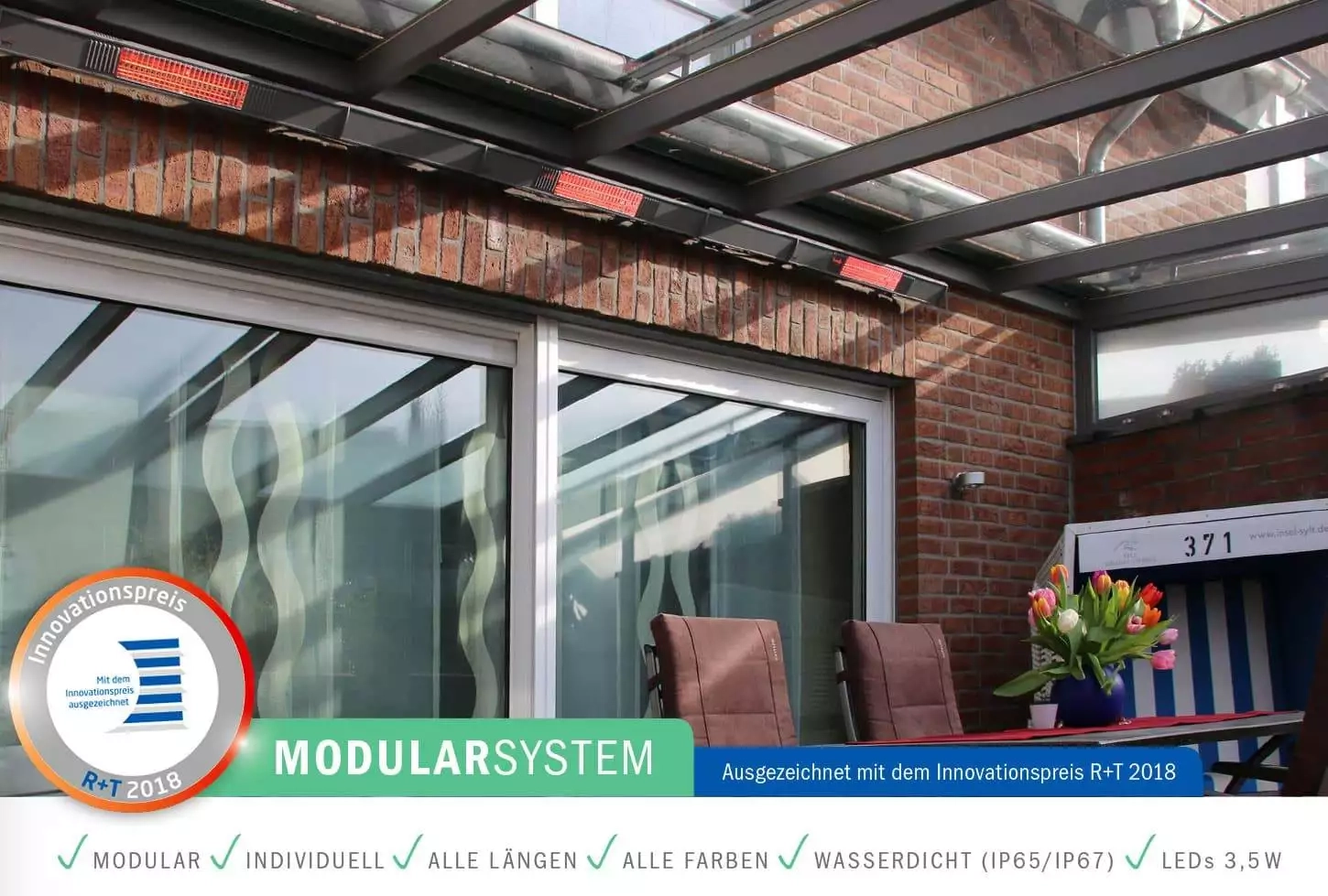 Heizstrahler Terrasse: M2 Modul 3 x 2000 Watt Modulares System