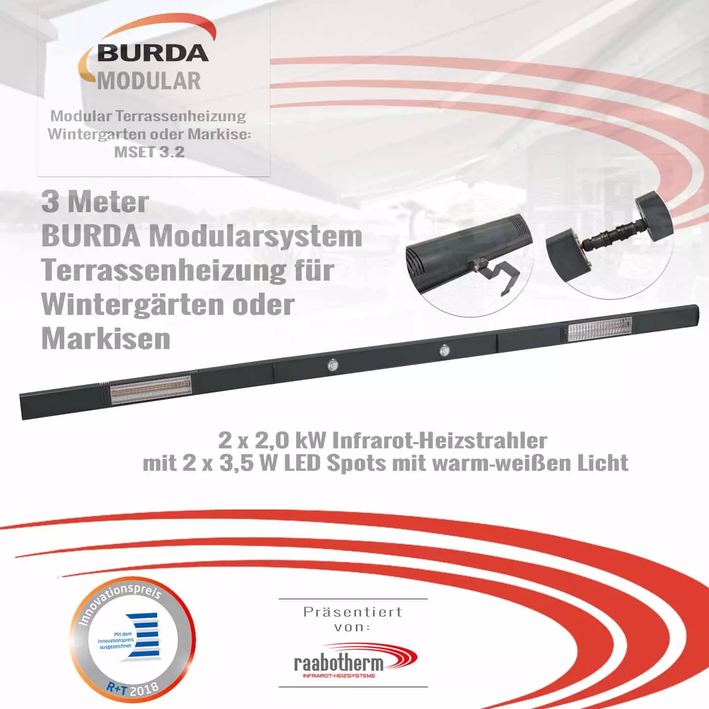 Terrassenheizstrahler Burda Modulares System MSET 3.2