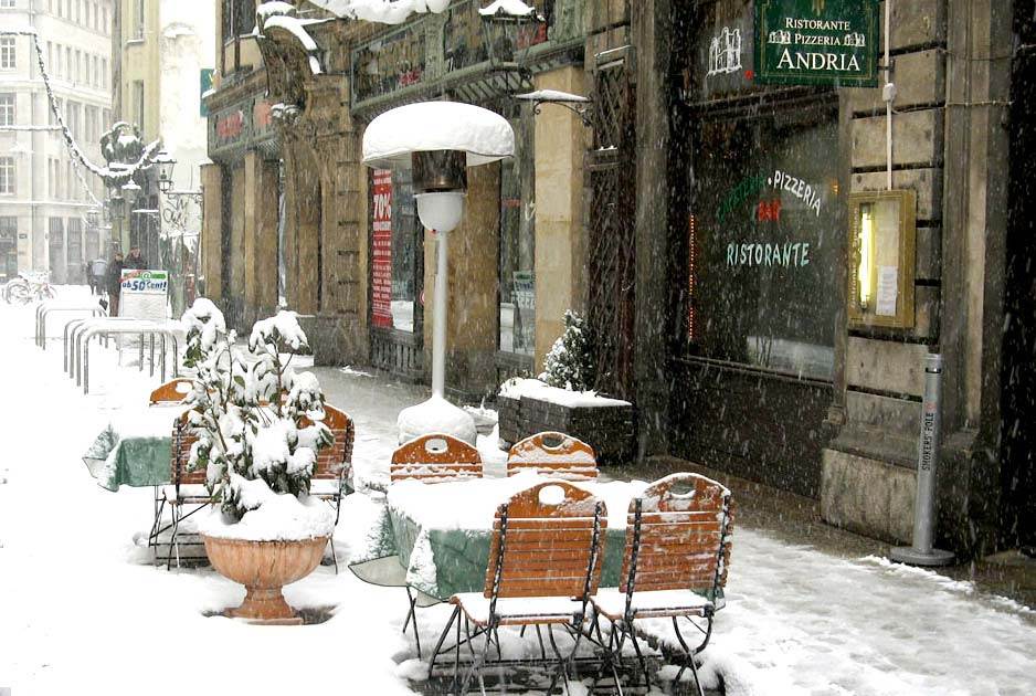 Gasheizstrahler im Schnee
